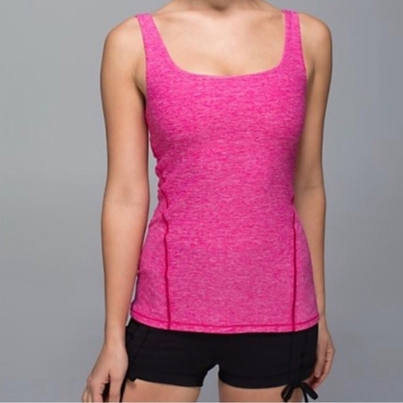 LuluLemon Heathered Jeweled Magenta Yoga AmalaTank size 4 - Picture 2 of 9